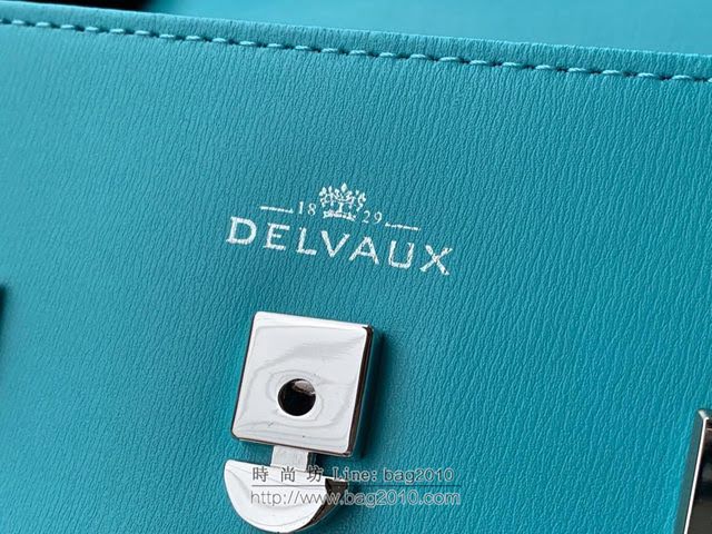 DELVAUX女包 比利時品牌 Tempete手袋 柔軟牛皮 德爾沃女手提包 Mini號手拎包 TP0020晴空藍  fcs1222